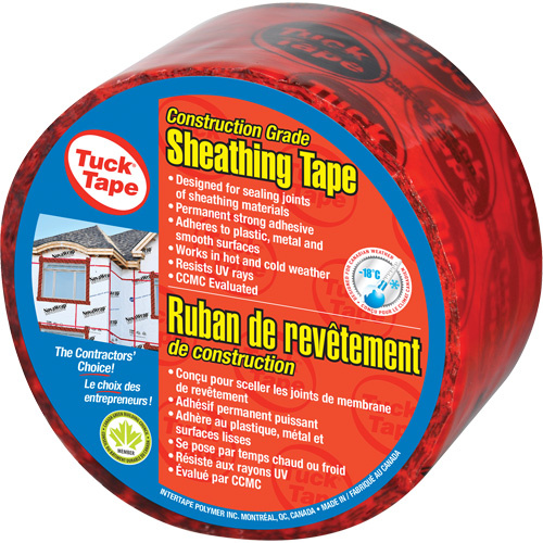 IPG 205256055 Contractors Sheathing Tape Contractors Sheathing Tape, 60 mm (2-3/8") x 55 m (180.4'), Red - Roll