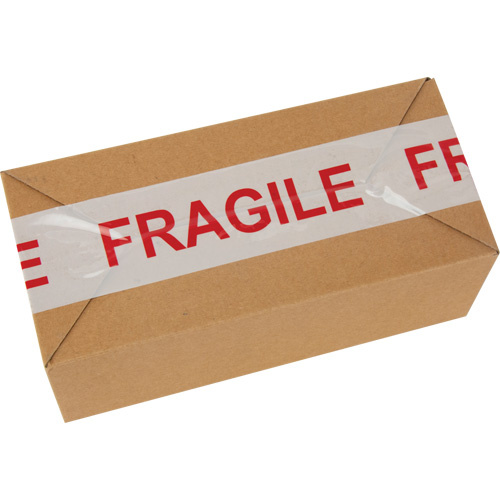 KLETON ""Fragile"" Box Sealing Tape "Fragile" Box Sealing Tape, Hot Melt Adhesive, 2 mils, 48 mm (2") x 100 m (328') - Pack of 6