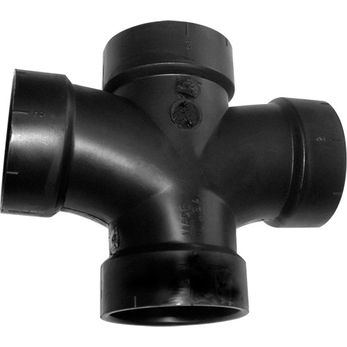 Bow Plumbing 600312 Double Tee Fitting, Sanitary, Plastic, 1-1/2"-(Each)