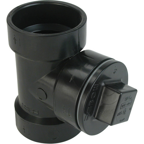 Bow Plumbing 600270 Tee Fitting with Plug & Gasket, Cleanout, Plastic, 4"-(Each)