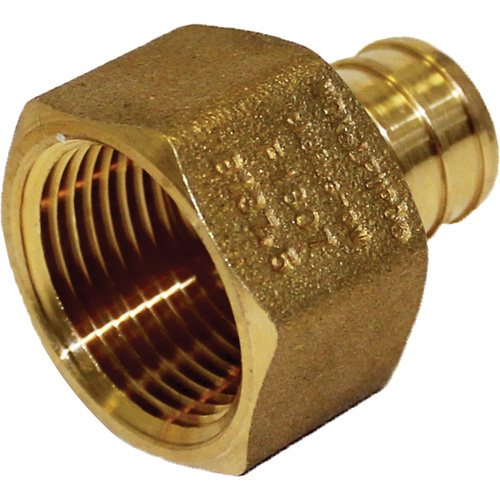 Bow Plumbing 524256 Lead-Free Female Adapter, Barb x FPT, 3/8" x 1/2" Dia., Brass-(Each)