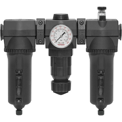 Topring 50.542A Manual Filter, Regulator & Lubricator with Metal Bowl Modulair 400 Manual Filter, Regulator & Lubricator with Metal Bowl Modulair 400, 1/2" NPT - Each