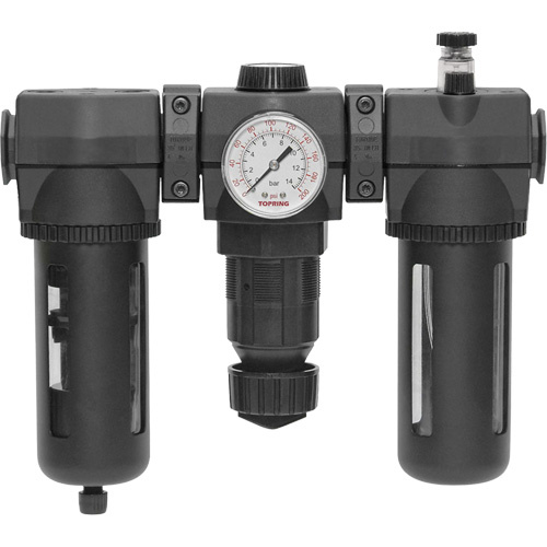 Topring 50.550A Filter, Regulator & Lubricator Modulair 400 with Manual Drain & Standard Bowl Filter, Regulator & Lubricator Modulair 400 with Manual Drain & Standard Bowl, 3/4" NPTF - Each