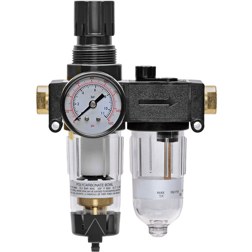 Topring 50.620A Filter/Regulator & Lubricator with Gauge Modulair 200 Filter/Regulator & Lubricator with Gauge Modulair 200, 1/4" NPTF - Each