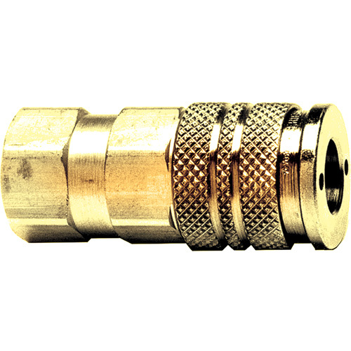 Fairview Fittings QD-INDAC4-6F Automatic One-Handed Quick Disconnect, Brass, 1/4" x 3/8"-(Each)