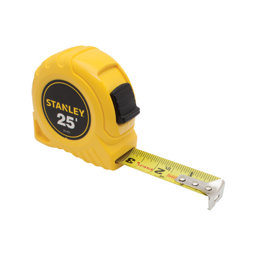 Stanley Tools 30-455 High Impact Measuring Tape High Impact Measuring Tape, 1" x 25', in/ft. Graduations - Each