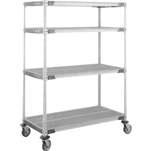 Metropolitan Wire X336EFX3 MetroMax i Stem Caster Cart, 4 Tiers, 18" x 69" x 36", 900 lbs. Capacity-(Each)