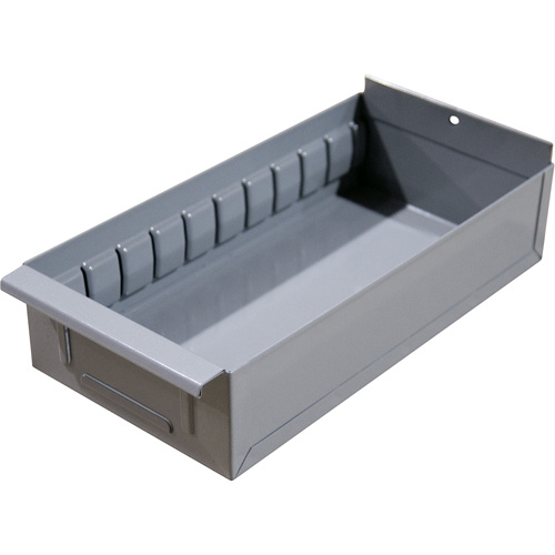 MetalwareInterlok Boltless Shelving Shelf Box, Steel, 11-5/8" W x 12" D x 4-3/4" H, Light Grey-(Each)