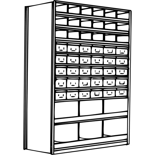 MetalwareInterlok Shelving Unit, Steel, Boltless, 800 lbs. Capacity, 36" W x 76" H x 12" D-(Each)