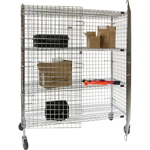 KLETON Security Cart Security Cart, Chrome Plated, 60" x 69" x 24", 500 lbs. Capacity - Each