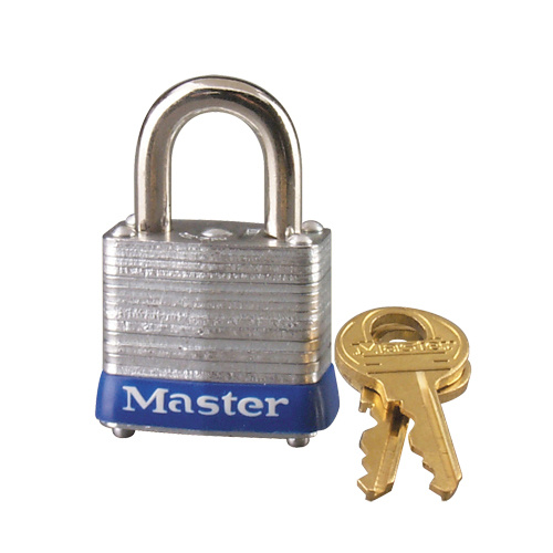 Master Lock 7 Commercial Padlocks Commercial Padlocks, Keyed Different, Laminated Steel, 1-1/8" Width - Each