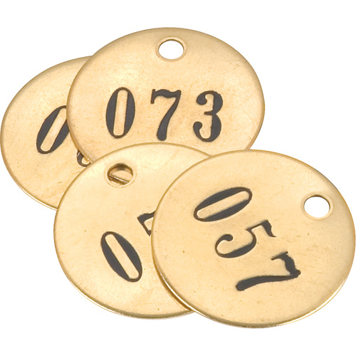 C.H. Hanson 40030 Numbered Tags, # 176-200, Brass, 1.5" dia-(Pack of 25)
