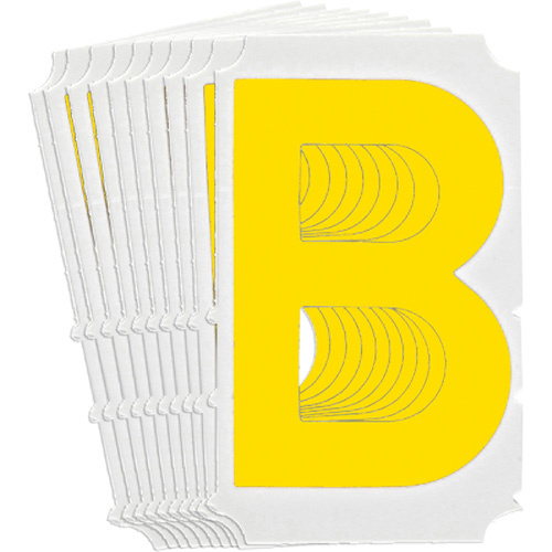 Brady 5150P-B Quick-Align® Individual Gothic Number and Letter Labels Quick-Align<sup>®</sup> Individual Gothic Number and Letter Labels, B, 4" H, Yellow - Pack of 10