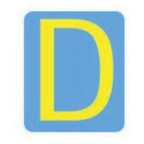 Brady 5150P-D Quick-Align® Individual Gothic Number and Letter Labels Quick-Align<sup>®</sup> Individual Gothic Number and Letter Labels, D, 4" H, Yellow - Pack of 10