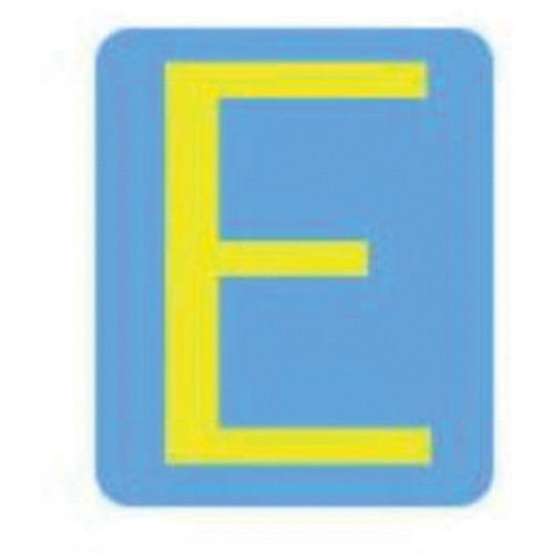 Brady 5150P-E Quick-Align® Individual Gothic Number and Letter Labels Quick-Align<sup>®</sup> Individual Gothic Number and Letter Labels, E, 4" H, Yellow - Pack of 10