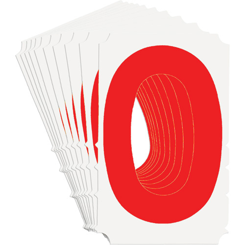 Brady 5160P-0 Quick-Align® Individual Gothic Number and Letter Labels Quick-Align<sup>®</sup> Individual Gothic Number and Letter Labels, 0, 4" H, Red - Pack of 10