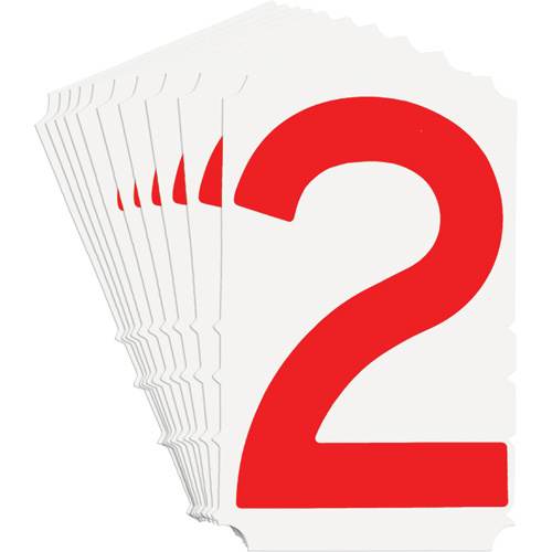 Brady 5160P-2 Quick-Align® Individual Gothic Number and Letter Labels Quick-Align<sup>®</sup> Individual Gothic Number and Letter Labels, 2, 4" H, Red - Pack of 10