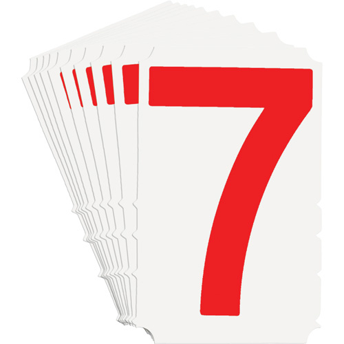 Brady 5160P-7 Quick-Align® Individual Gothic Number and Letter Labels Quick-Align<sup>®</sup> Individual Gothic Number and Letter Labels, 7, 4" H, Red - Pack of 10