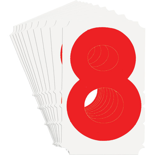 Brady 5160P-8 Quick-Align® Individual Gothic Number and Letter Labels Quick-Align<sup>®</sup> Individual Gothic Number and Letter Labels, 8, 4" H, Red - Pack of 10