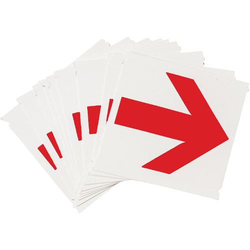 Brady 5160P-ARO Quick-Align® Individual Gothic Number and Letter Labels Quick-Align<sup>®</sup> Individual Gothic Number and Letter Labels, Arrow Symbol, 4" H, Red - Pack of 10
