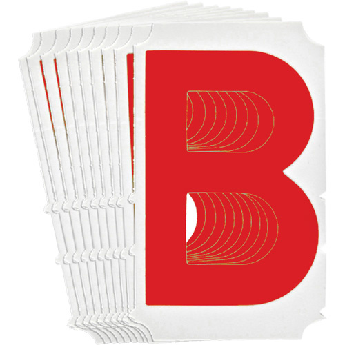 Brady 5160P-B Quick-Align® Individual Gothic Number and Letter Labels Quick-Align<sup>®</sup> Individual Gothic Number and Letter Labels, B, 4" H, Red - Pack of 10