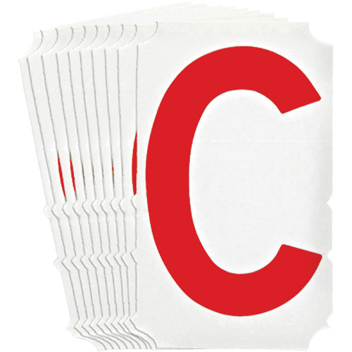Brady 5160P-C Quick-Align® Individual Gothic Number and Letter Labels Quick-Align<sup>®</sup> Individual Gothic Number and Letter Labels, C, 4" H, Red - Pack of 10
