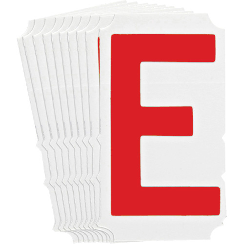 Brady 5160P-E Quick-Align® Individual Gothic Number and Letter Labels Quick-Align<sup>®</sup> Individual Gothic Number and Letter Labels, E, 4" H, Red - Pack of 10