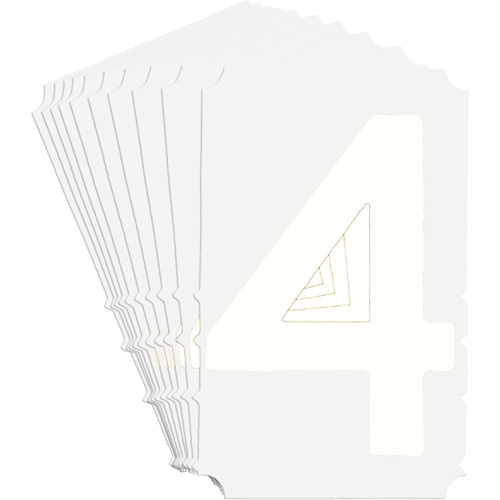 Brady 5170P-4 Quick-Align® Individual Gothic Number and Letter Labels Quick-Align<sup>®</sup> Individual Gothic Number and Letter Labels, 4, 4" H, White - Pack of 10