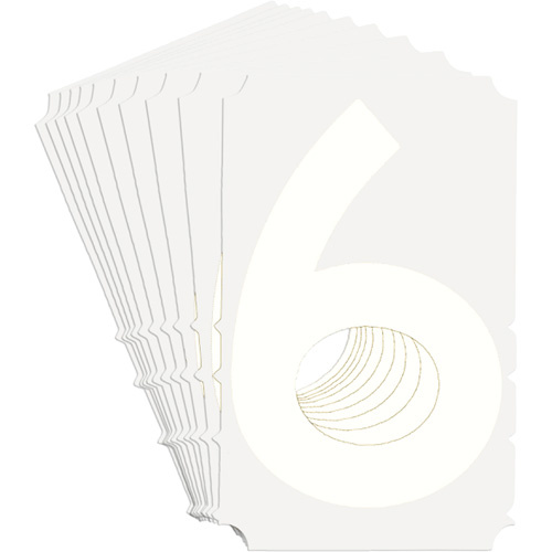 Brady 5170P-6 Quick-Align® Individual Gothic Number and Letter Labels Quick-Align<sup>®</sup> Individual Gothic Number and Letter Labels, 6, 4" H, White - Pack of 10