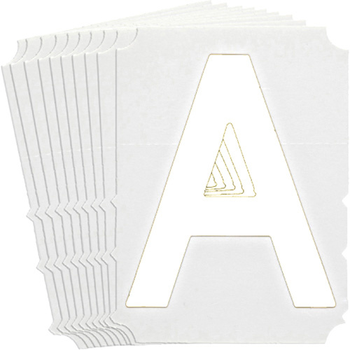 Brady 5170P-A Quick-Align® Individual Gothic Number and Letter Labels Quick-Align<sup>®</sup> Individual Gothic Number and Letter Labels, A, 4" H, White - Pack of 10