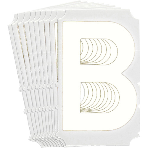 Brady 5170P-B Quick-Align® Individual Gothic Number and Letter Labels Quick-Align<sup>®</sup> Individual Gothic Number and Letter Labels, B, 4" H, White - Pack of 10