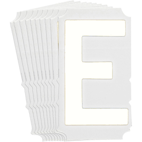 Brady 5170P-E Quick-Align® Individual Gothic Number and Letter Labels Quick-Align<sup>®</sup> Individual Gothic Number and Letter Labels, E, 4" H, White - Pack of 10