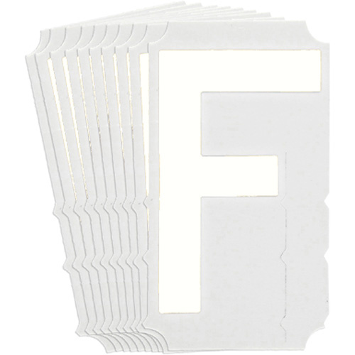 Brady 5170P-F Quick-Align® Individual Gothic Number and Letter Labels Quick-Align<sup>®</sup> Individual Gothic Number and Letter Labels, F, 4" H, White - Pack of 10