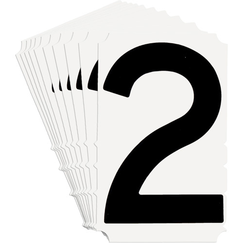 Brady 5180P-2 Quick-Align® Individual Gothic Number and Letter Labels Quick-Align<sup>®</sup> Individual Gothic Number and Letter Labels, 2, 6" H, Black - Pack of 10