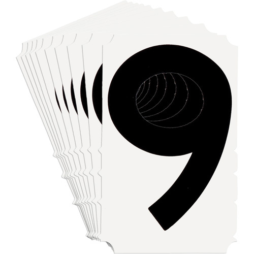 Brady 5180P-9 Quick-Align® Individual Gothic Number and Letter Labels Quick-Align<sup>®</sup> Individual Gothic Number and Letter Labels, 9, 6" H, Black - Pack of 10