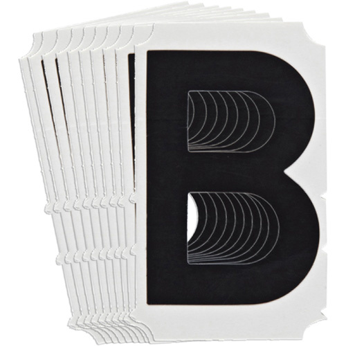 Brady 5180P-B Quick-Align® Individual Gothic Number and Letter Labels Quick-Align<sup>®</sup> Individual Gothic Number and Letter Labels, B, 6" H, Black - Pack of 10