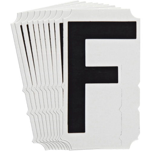 Brady 5180P-F Quick-Align® Individual Gothic Number and Letter Labels Quick-Align<sup>®</sup> Individual Gothic Number and Letter Labels, F, 6" H, Black - Pack of 10