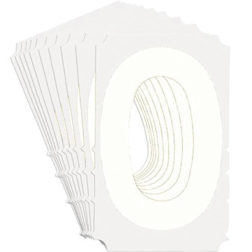 Brady 5210P-0 Quick-Align® Individual Gothic Number and Letter Labels Quick-Align<sup>®</sup> Individual Gothic Number and Letter Labels, 0, 6" H, White - Pack of 10