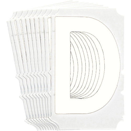 Brady 5210P-D Quick-Align® Individual Gothic Number and Letter Labels Quick-Align<sup>®</sup> Individual Gothic Number and Letter Labels, D, 6" H, White - Pack of 10