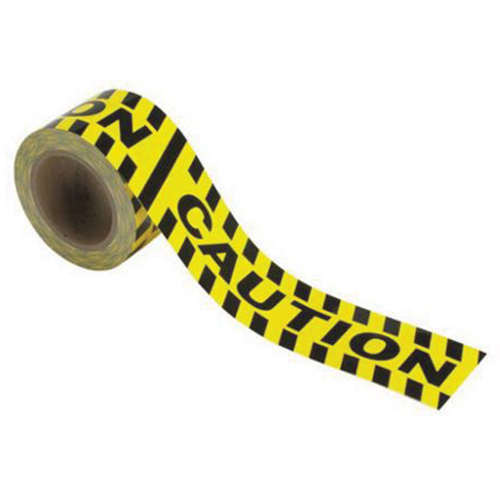 Brady 58255 ""Caution"" Marking Tape "Caution" Marking Tape, 3" x 60', Vinyl, Black and Yellow - Each