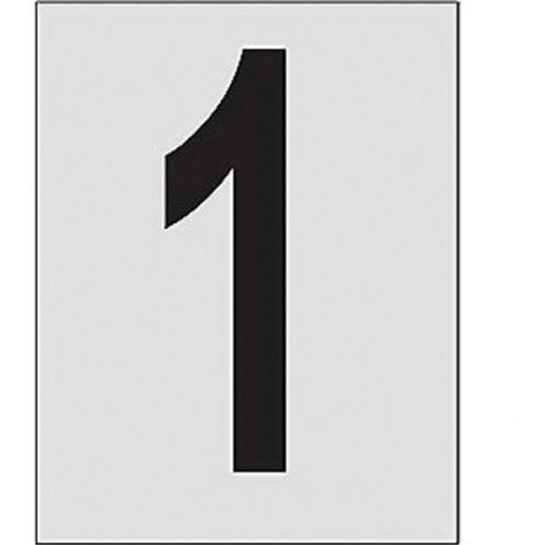 Brady 1460972 Reflective Individual Number and Letter Labels Reflective Individual Number and Letter Labels, 1, 1" H, Black on Silver - Pack of 25