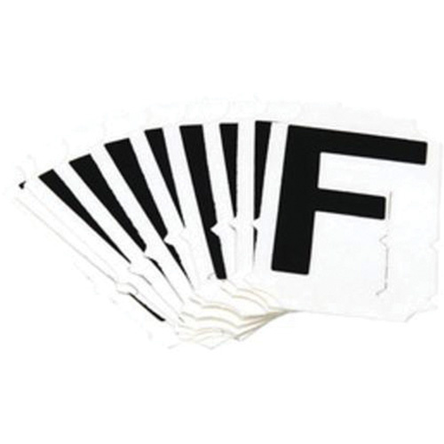 Brady 5900-F Reflective Individual Number and Letter Labels Reflective Individual Number and Letter Labels, F, 1" H, Black on Silver - Pack of 25