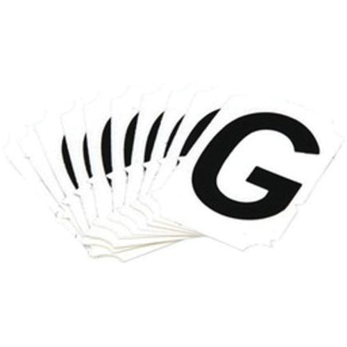 Brady 5900-G Reflective Individual Number and Letter Labels Reflective Individual Number and Letter Labels, G, 1" H, Black on Silver - Pack of 25