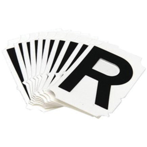 Brady 5900-R Reflective Individual Number & Letter Labels Reflective Individual Number & Letter Labels, R, 1" H, Black on Silver - Pack of 25