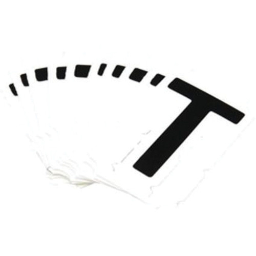 Brady 5900-T Reflective Individual Number & Letter Labels Reflective Individual Number & Letter Labels, T, 1" H, Black on Silver - Pack of 25