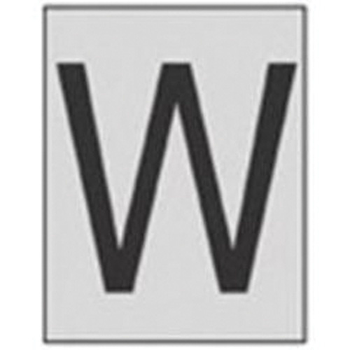Brady 5900-W Reflective Individual Number & Letter Labels Reflective Individual Number & Letter Labels, W, 1" H, Black on Silver - Pack of 25