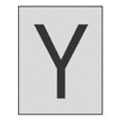 Brady 5900-Y Reflective Individual Number & Letter Labels Reflective Individual Number & Letter Labels, Y, 1" H, Black on Silver - Pack of 25