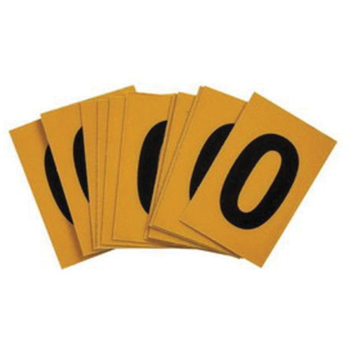 Brady 5920-O Reflective Individual Number & Letter Labels Reflective Individual Number & Letter Labels, O, 1" H, Black on Yellow - Pack of 25