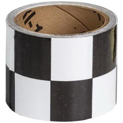 Brady 76318 Checkered Marking Tape Checkered Marking Tape, 3" x 54', Vinyl, Black and White - Each