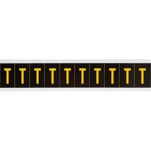 Brady 7897-T Individual Number & Letter Labels Individual Number & Letter Labels, T, 2" H, Yellow on Black - Each